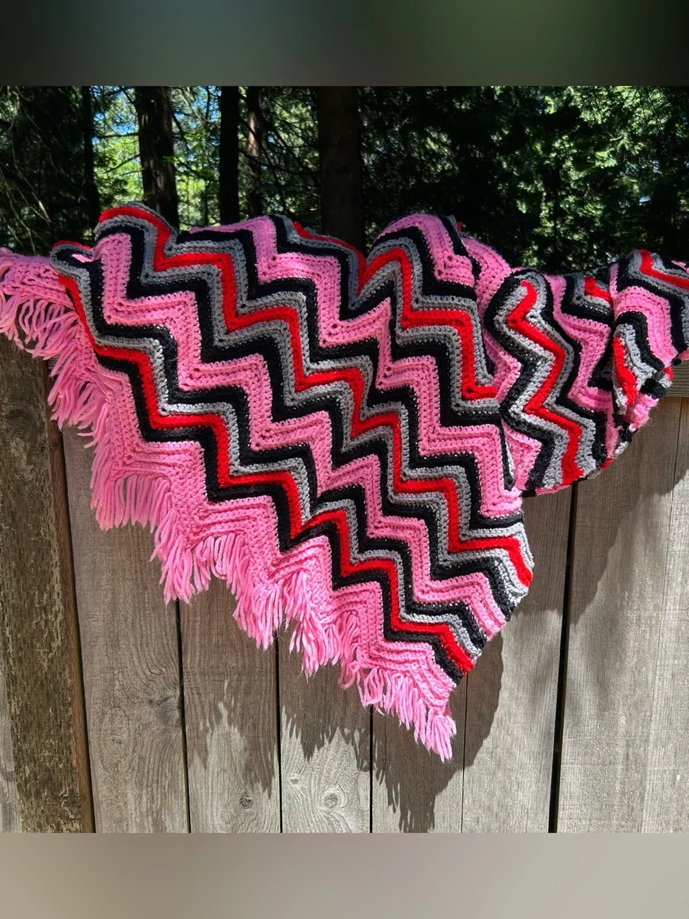 Funky long granny blanket!!